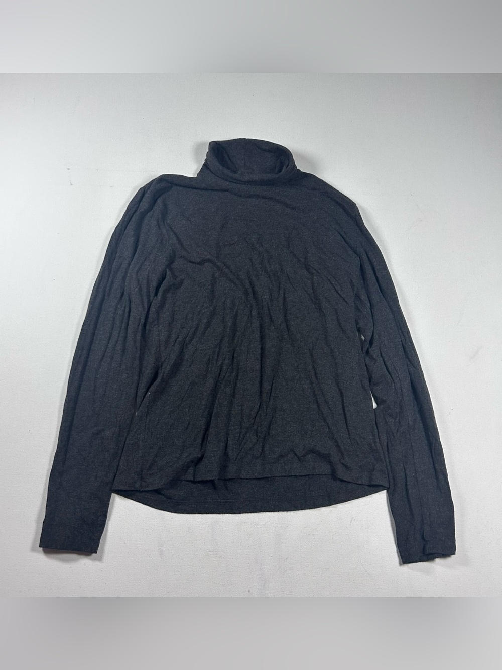 VTG Ralph Lauren Gray Long Sleeve Turtle Neck Top Womens L Rayon Stretchy